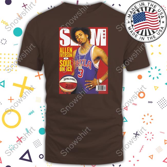 Jason Kelce's Mitchell Ness Allen Iverson Slam Magazine shirt
