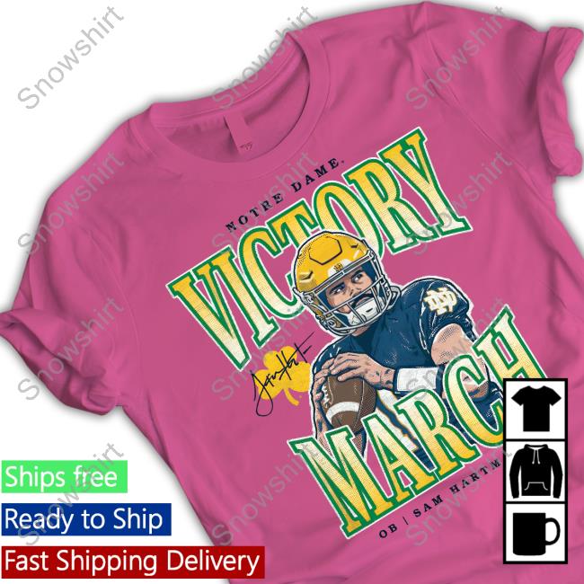 Homefield Merch Notre Dame Sam Hartman Victory March Tee Homefield Merch Notre Dame Sam Hartman Victory March Tee