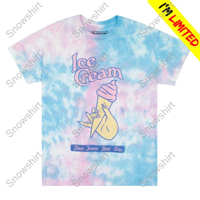 Official Black Pink Ice Cream Tie Dye Top Shirt - Snowshirt