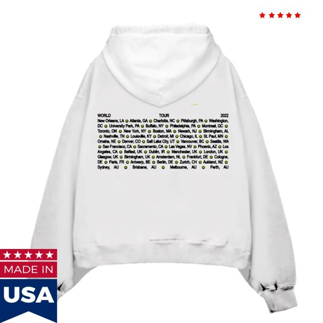Official Interscope Records BillieEilish Merch Clothing Store Billie Eilish  Look Away Off White Tour Hoodies - Snowshirt