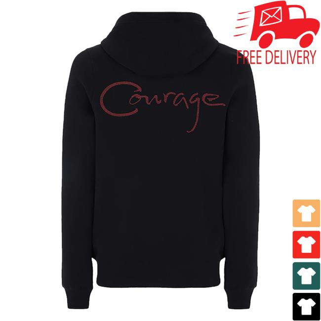 Official Celine Dion Merch Courage Celine Dion Zip Up Sweater Official Celine Dion Merch Courage Celine Dion Zip Up Sweater