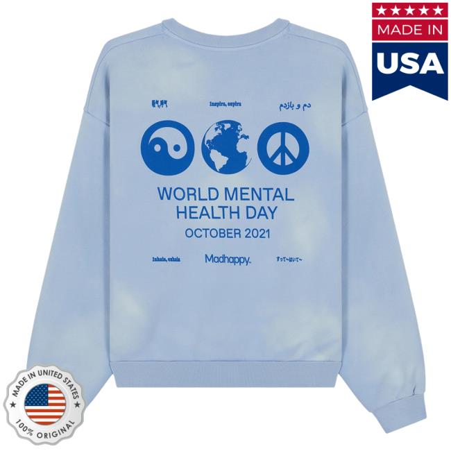 Official Madhappy Clothing Merch Store World Mental Health Day Heritage Crew neck Sweatshirt Mad Happy Shop Official Madhappy Clothing Merch Store World Mental Health Day Heritage Crew neck Sweatshirt Mad Happy Shop