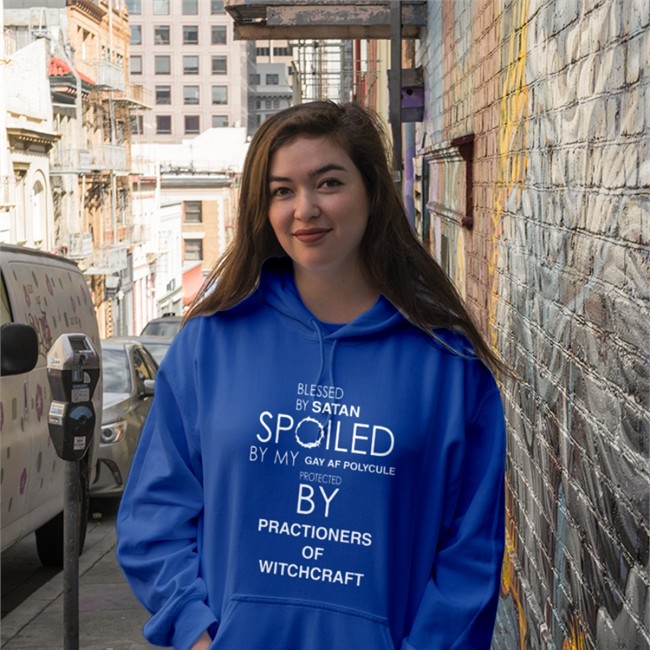 Blessed By Satan Spoiled By My Gay Af Polycule Protected By Practioners Of Witchcraft Long Sleeve T Shirt Blessed By Satan Spoiled By My Gay Af Polycule Protected By Practioners Of Witchcraft Sweatshirt