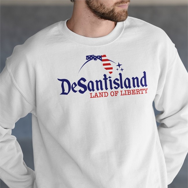 Desantisland Land Of Liberty Florida Map Fl Flag Patriotic Long Sleeve Hal