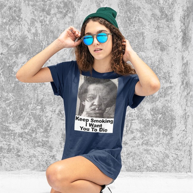 Shirts With Threatening Auras Keep Smoking I Want You To Die Long Sleeved