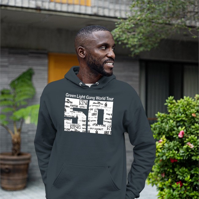 G Unit Brands Merch Green Light Gang World Tour Concert 50 Long Sleeve Tee 50cent