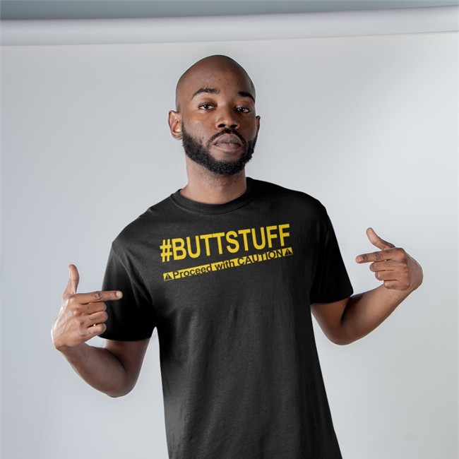 Buttstuff Proceed With Cautiona Shirt Black