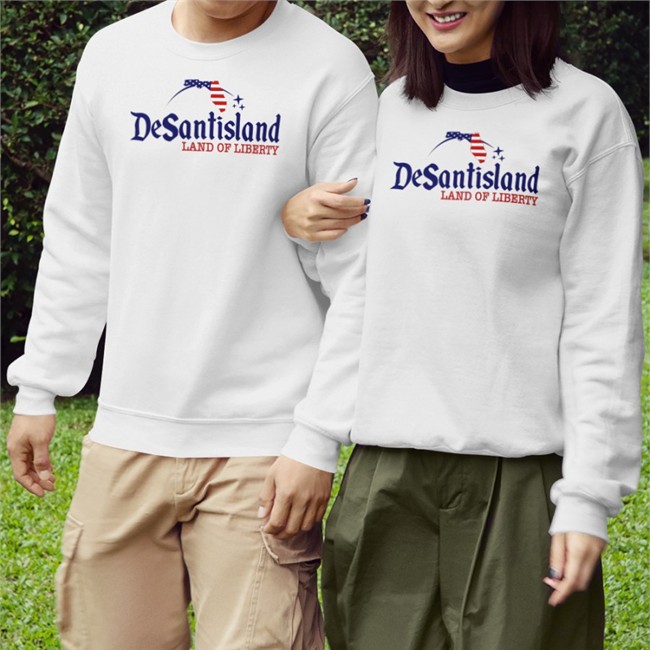 Desantisland Land Of Liberty Shirt White Desantisland Land Of Liberty Florida Map Fl Flag Patriotic T Shirt Hal