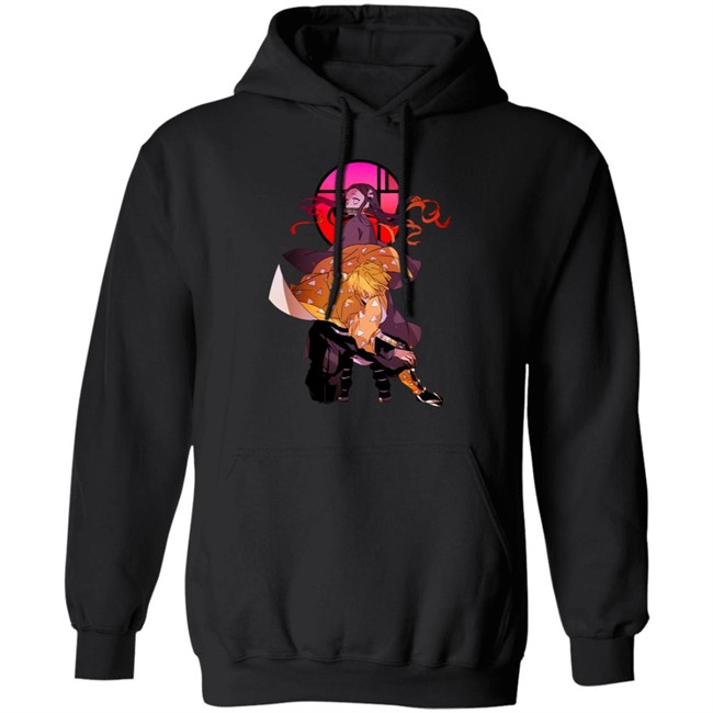Render Demon Slayer Hoodie kimetsu no yaiba Nezuko x zenitsu anime black hoodie Sweatshirt