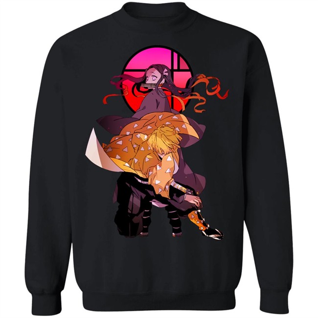 Render Demon Slayer Hoodie kimetsu no yaiba Nezuko x zenitsu anime black hoodie Sweatshirt Render Demon Slayer Hoodie kimetsu no yaiba Nezuko x zenitsu anime black hoodie Sweatshirt