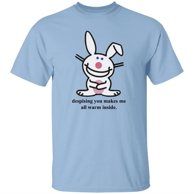 It's Happy Bunny Shirt Despising You Makes Me All Warm Inside Gray Shirt It's Happy Bunny Shirt Despising You Makes Me All Warm Inside Gray Shirt