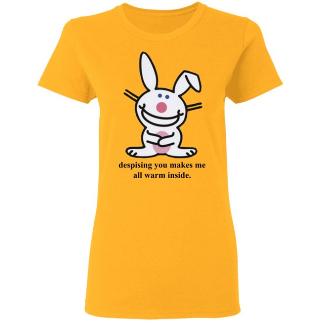 It's Happy Bunny Shirt Despising You Makes Me All Warm Inside Gray Shirt It's Happy Bunny Shirt Despising You Makes Me All Warm Inside Gray Shirt