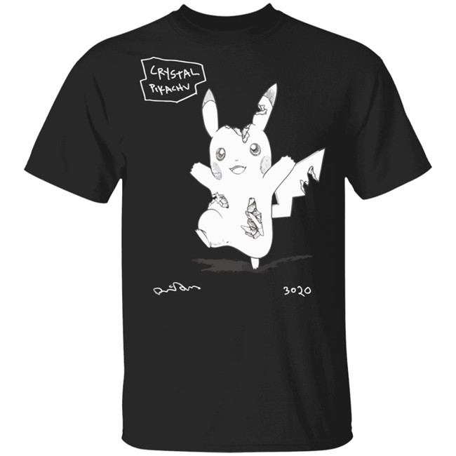 Pokemon Uniqlo S'pore Black T Shirt Crystal Pikachu 3020