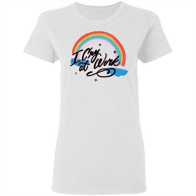 Bando I Cry At Work Graphic White Tee Shirt Bando I Cry At Work Graphic White Tee Shirt