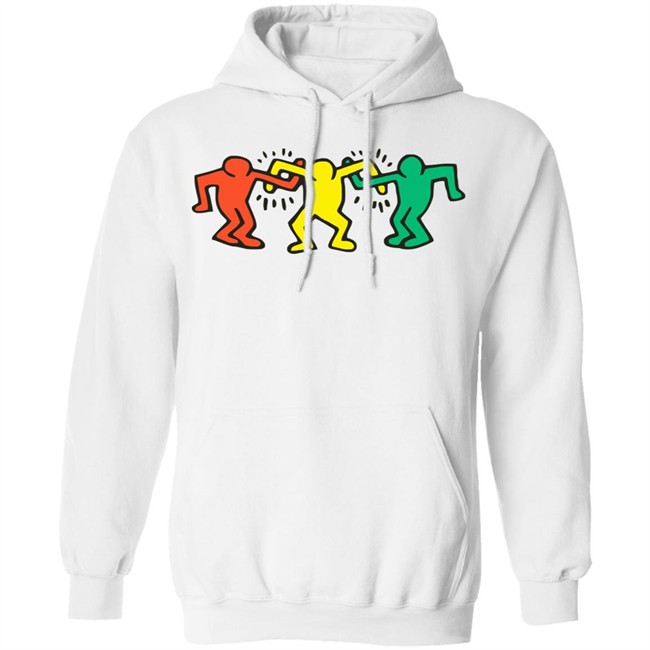 Keith Haring Hoodie Dancing People Raze White Sweatshirt Keith Haring Hoodie Dancing People Raze White Sweatshirt