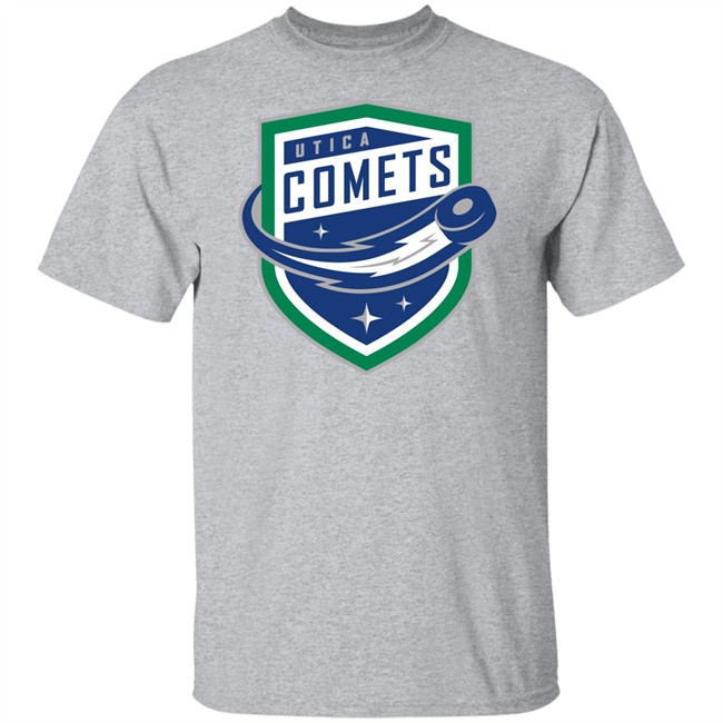 Utica Comets’ Popular Puck The White T-shirts Utica Comets’ Popular Puck The White T-shirts