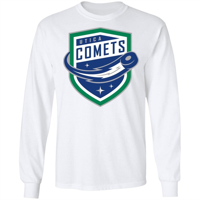 Utica Comets’ Popular Puck The White T-shirts Utica Comets’ Popular Puck The White T-shirts