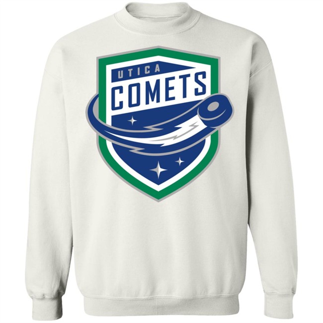 Utica Comets’ Popular Puck The White T-shirts Utica Comets’ Popular Puck The White T-shirts