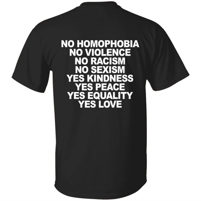Kurtis Gabriel No Homophobia Tee Shirt