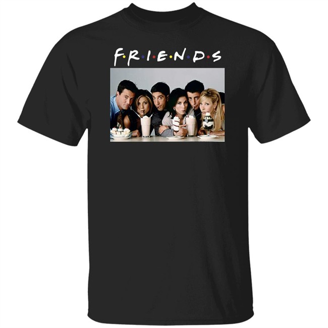 Friends T Shirt LLp Friends Poster Standard Black Shirt Friends Milkshake Wall Poster Print
