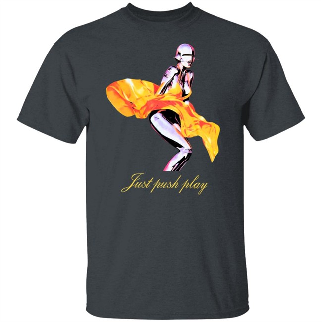 Just Push Play Robot Yellow Dress Tee Shirt Just Push Play Robot Yellow Dress Tee Shirt
