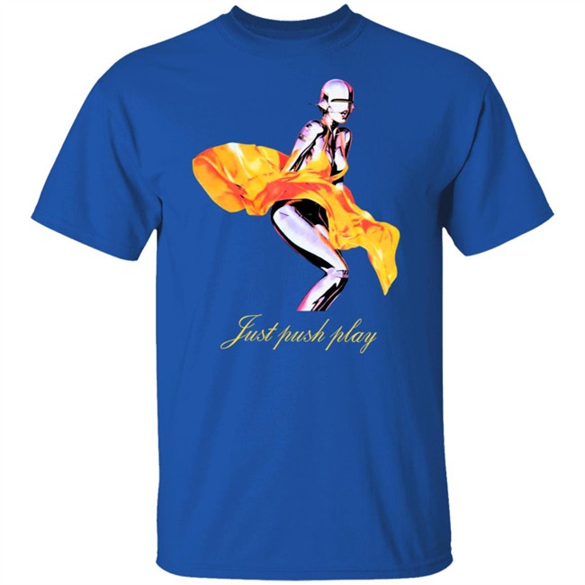 Just Push Play Robot Yellow Dress Tee Shirt Just Push Play Robot Yellow Dress Tee Shirt