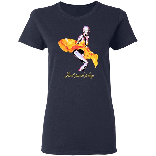 Just Push Play Robot Yellow Dress Tee Shirt Just Push Play Robot Yellow Dress Tee Shirt