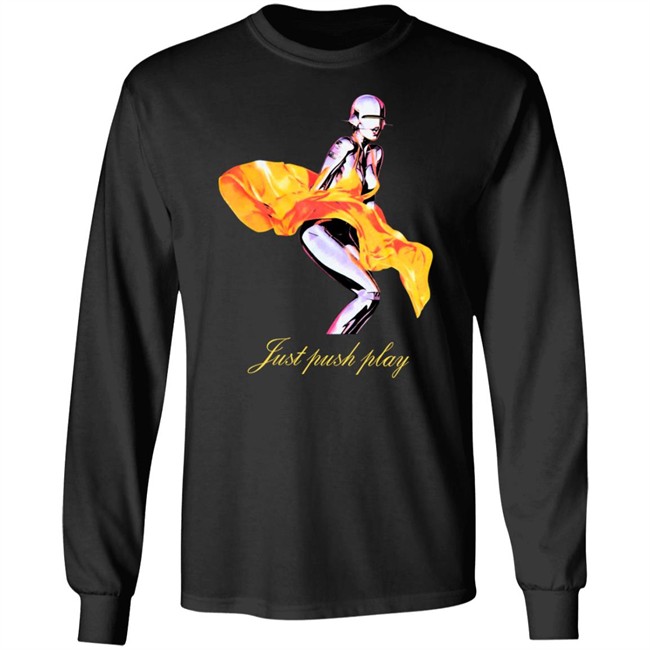 Just Push Play Robot Yellow Dress Tee Shirt Just Push Play Robot Yellow Dress Tee Shirt