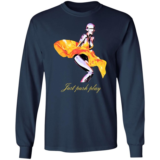 Just Push Play Robot Yellow Dress Tee Shirt Just Push Play Robot Yellow Dress Tee Shirt