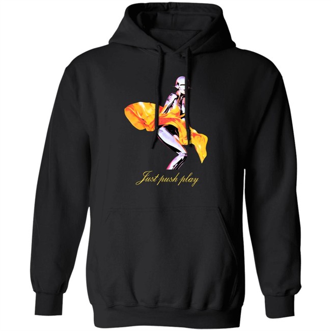 Just Push Play Robot Yellow Dress Tee Shirt Just Push Play Robot Yellow Dress Tee Shirt