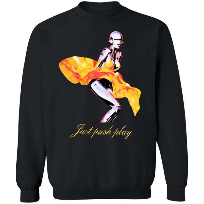 Just Push Play Robot Yellow Dress Tee Shirt Just Push Play Robot Yellow Dress Tee Shirt