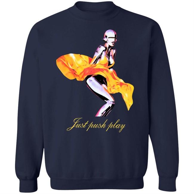 Just Push Play Robot Yellow Dress Tee Shirt Just Push Play Robot Yellow Dress Tee Shirt