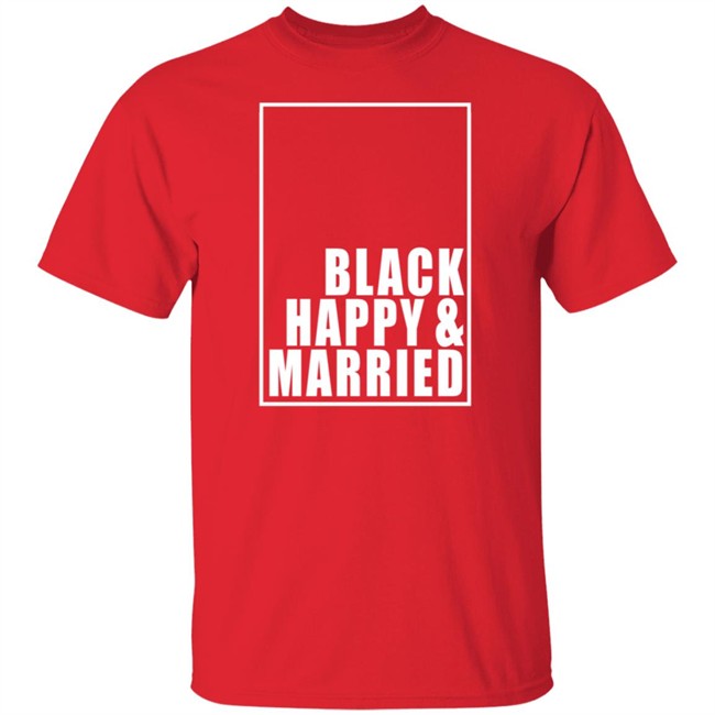 Black Happy And Married Tee Shirt Black Happy And Married Tee Shirt