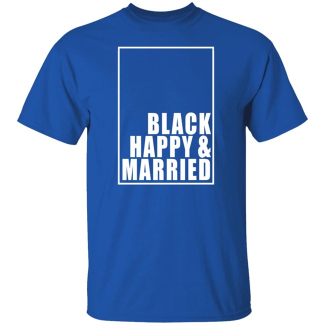 Black Happy And Married Tee Shirt Black Happy And Married Tee Shirt