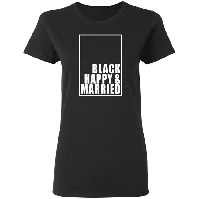 Black Happy And Married Tee Shirt Black Happy And Married Tee Shirt