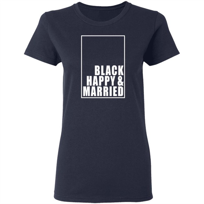 Black Happy And Married Tee Shirt Black Happy And Married Tee Shirt