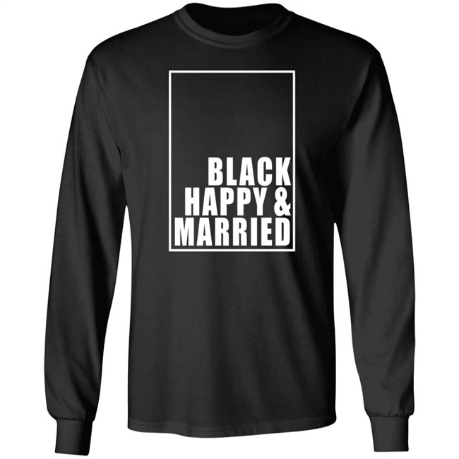Black Happy And Married Tee Shirt Black Happy And Married Tee Shirt
