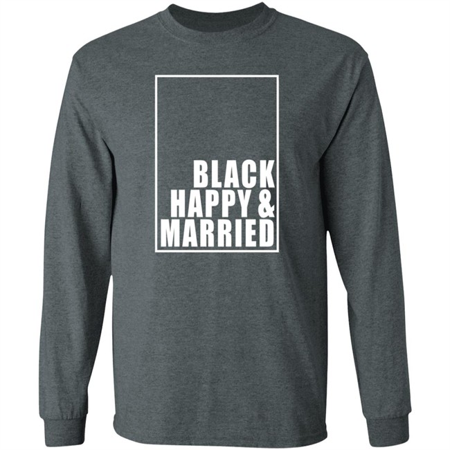 Black Happy And Married Tee Shirt Black Happy And Married Tee Shirt