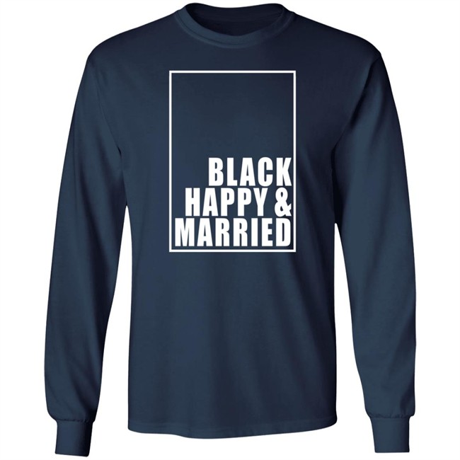 Black Happy And Married Tee Shirt Black Happy And Married Tee Shirt