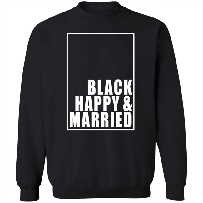 Black Happy And Married Tee Shirt Black Happy And Married Tee Shirt