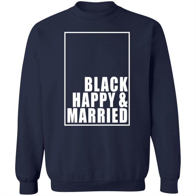 Black Happy And Married Tee Shirt Black Happy And Married Tee Shirt