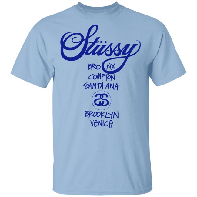 WORLD TOUR Stussy T Shirt WMNS Bronx Compton Santa Ana BrookLyn Venice Yellow Shirts WORLD TOUR Stussy T Shirt WMNS Bronx Compton Santa Ana BrookLyn Venice Yellow Shirts