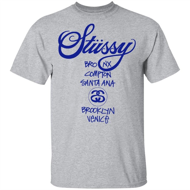 WORLD TOUR Stussy T Shirt WMNS Bronx Compton Santa Ana BrookLyn Venice Yellow Shirts WORLD TOUR Stussy T Shirt WMNS Bronx Compton Santa Ana BrookLyn Venice Yellow Shirts
