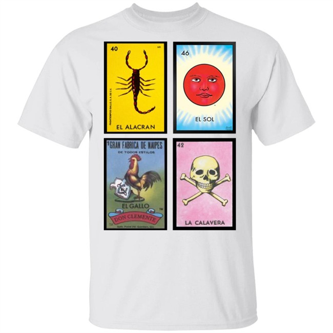 Loteria Shirt 40 El Alacran 46 El Sol 1 El Galloo Don Clemente 42 La Calavera Loteria Shirt 40 El Alacran 46 El Sol 1 El Galloo Don Clemente 42 La Calavera