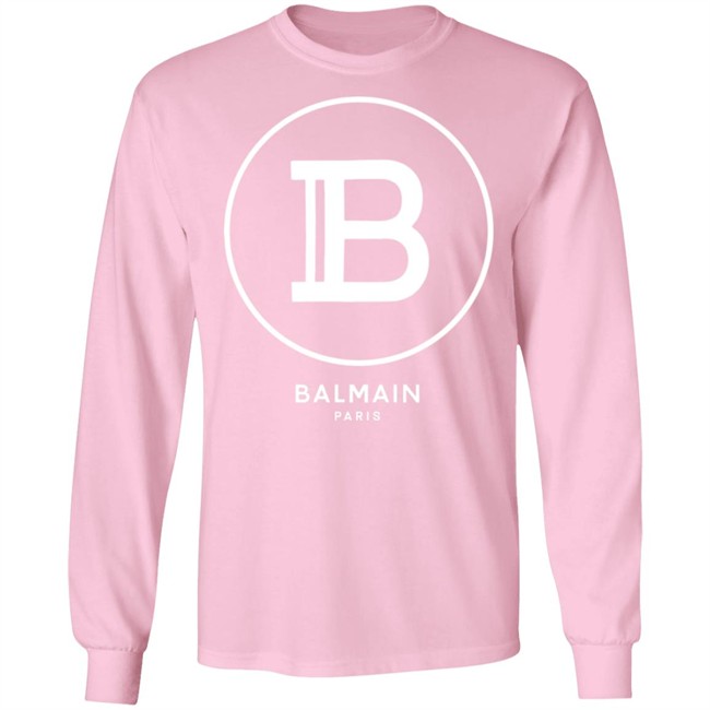 Lilac Balmain Paris Shirt Lilac T-shirt with white Balmain Paris logo Pink Shirt Lilac Balmain Paris Shirt Lilac T-shirt with white Balmain Paris logo Pink Shirt