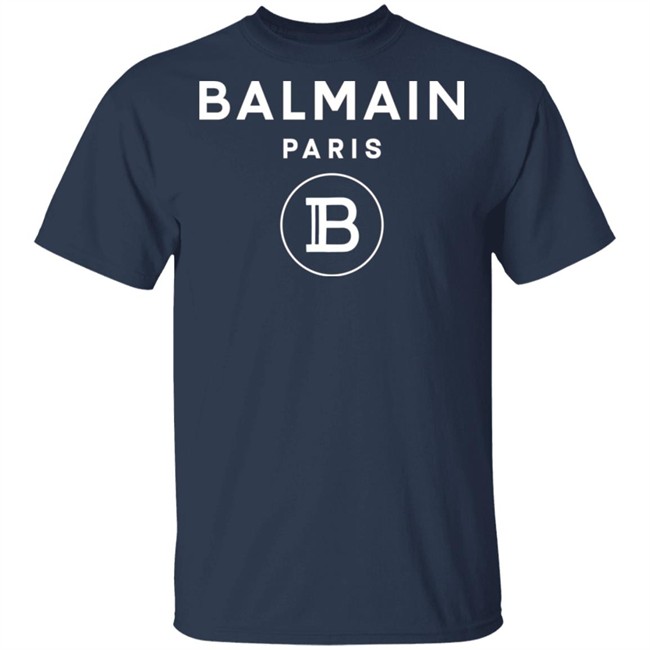 Balmain Paris Logo Shirt Black cotton T-shirt with white Balmain Paris logo Balmain Paris Logo Shirt Black cotton T-shirt with white Balmain Paris logo