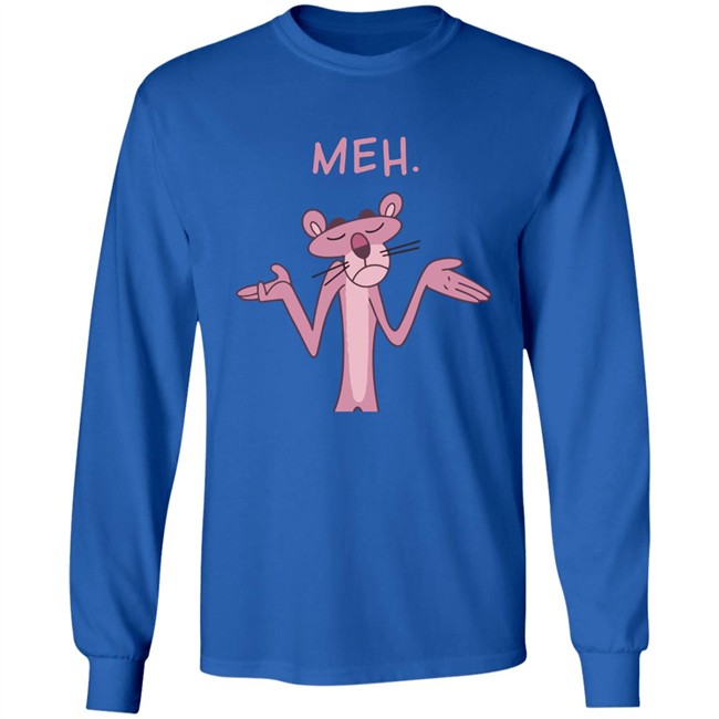 Qwertee Pink Apathy Pink Panther Meh Shirt Qwertee Pink Apathy Pink Panther Meh Shirt