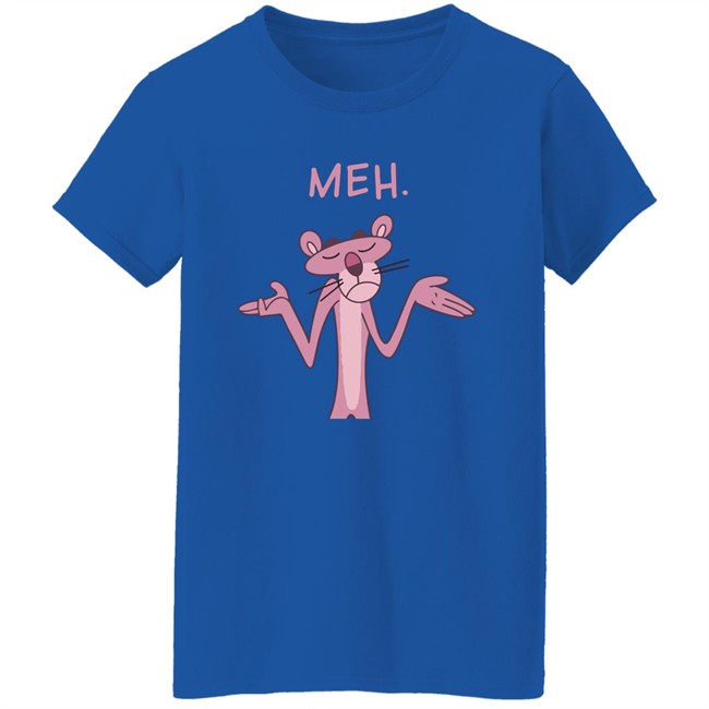 Qwertee Pink Apathy Pink Panther Meh Shirt Qwertee Pink Apathy Pink Panther Meh Shirt