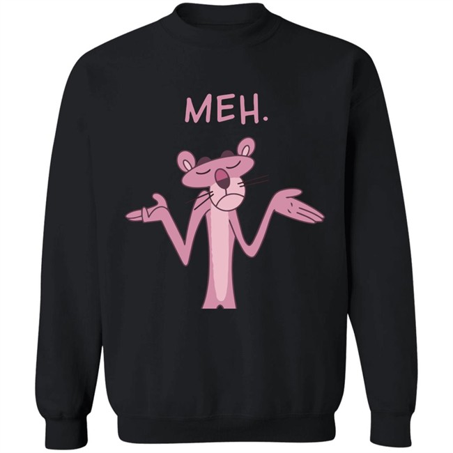Qwertee Pink Apathy Pink Panther Meh Shirt Qwertee Pink Apathy Pink Panther Meh Shirt