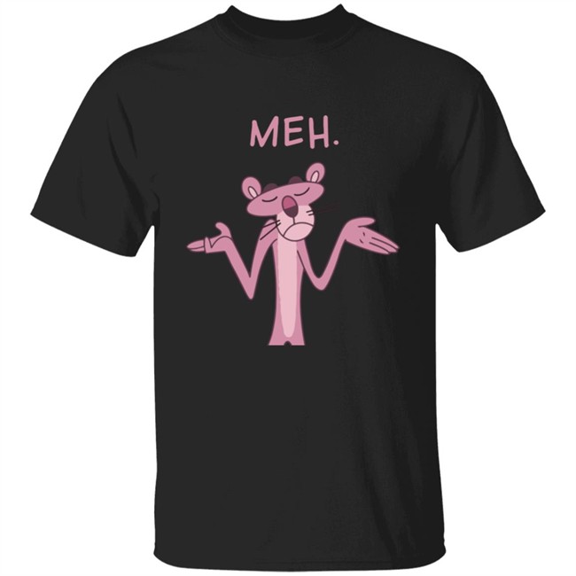 Qwertee Pink Apathy Pink Panther Meh Shirt Qwertee Pink Apathy Pink Panther Meh Shirt